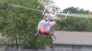 Life Flight#2 Taking off from the High School en-route to the hospital w/ a female w/ a head injury