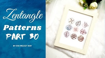 【30】9 easy Zentangle patterns tangle grid for beginners 禪繞畫 禪繞圖樣 九宮格 by Eva Wu ゼンタングル 入門分享 (N.1635)