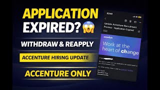 Accenture Mass Hiring Big Update 🔥 | Application Expired Mail | Withdraw & Reapply Process