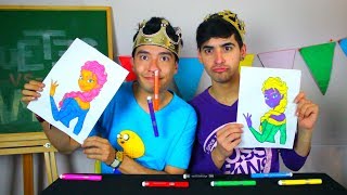 3 MARKER CHALLENGE  (Frozen, Padrinos Mágicos) con Sebasviv  Juguetes vs Ami