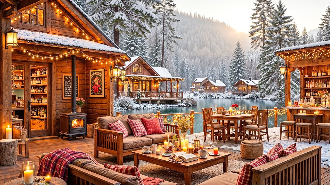 Calm January Winter Morning at Cozy Coffee Shop Ambience ⛄ Relaxing Jazz Background Music for Work