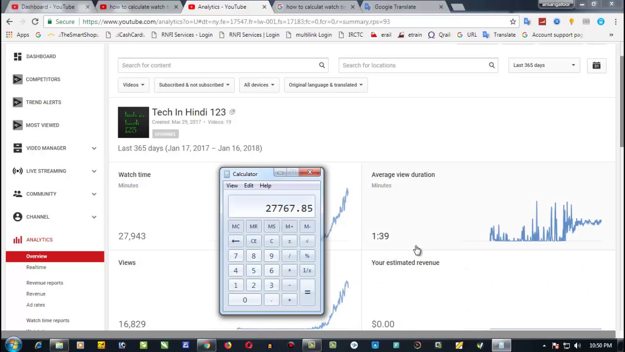 How To Calculate Watch Time Hours Is Required On Your YouTube Channel ...