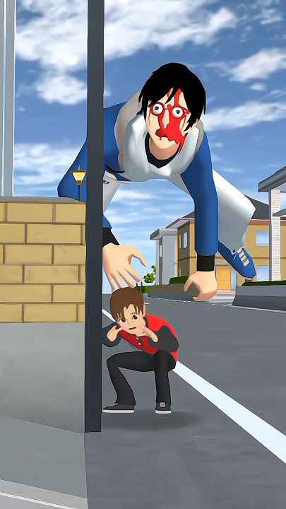 Yuta turns around when the giant monster comes #shortvideo #sakuraschoolsimulator #monster