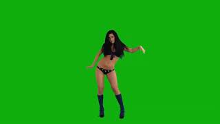 Dancing woman with green screen in background - Chroma Key - No Copyright