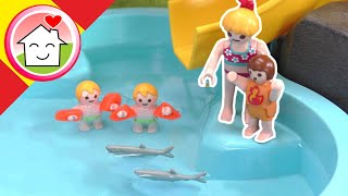 Playmobil en español Peces en la piscina - La familia Hauser