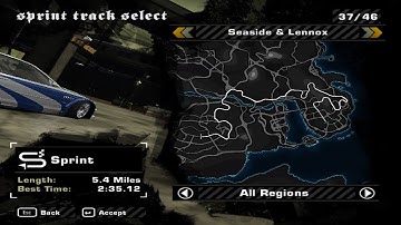 need for speed most wanted Sprint MAP - Seaside & Lennox BMW M3 GTR