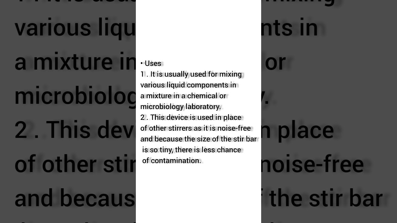 Instrument of laboratory Magnetic Stirrer , working principle and uses 