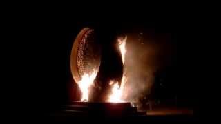 Afrikaburn 2013 -  San Clan Burn just as it happened with unique fire dust devils