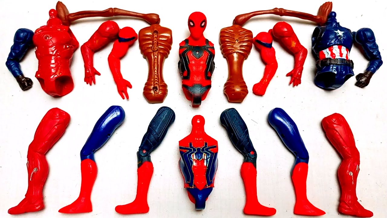 MARVEL'S SUPERHERO TOYS SPIDER-MAN CAPTAIN AMERICA IRONMAN AND SIREN HEAD AVENGERS ASSEMBLE TOYS 