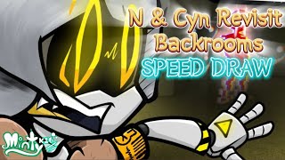 N & Cyn Revisit The Backrooms - Murder Drones Fanart [Thumbnail Speed Paint]