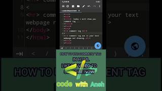 HOW TO USE COMMENT TAG IN HTML #shorts #ytshorts #viralshorts #viral #trending #php #java #css #html