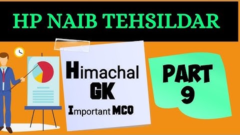 HIMACHAL PRADESH GK IMPORTANT QUESTIONS || HPGK NAIB TEHSILDAR JOA IMPORTANT QUESTIONS