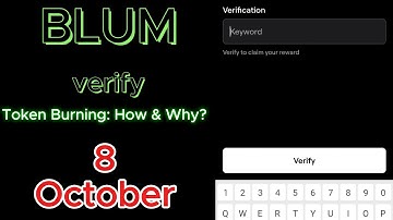 New Verify code❗️ Token Burning: How & Why? Blum video task. Blum daily task 8 October❗️ Blum code.