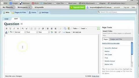 Using PBWorks Wikis in the Classroom