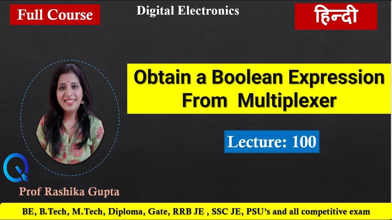 #100 Obtaining a Logical Expression From Multiplexer || Gate 2014 ...