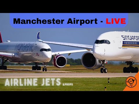 Plane spotting - LIVE - Emirates A380, 787 A350 and more! Thursday July 10th Manchester Airport UK