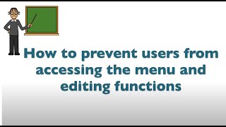 How to prevent users from accessing the menu and editing functions on Visuals2Go Wealth