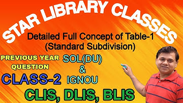 DETAILED TABLE-1 (STANDARD SUBDIVISION) CLASS-2 BY SUBHASH SIR.