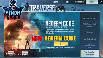 4 New Kong Vs Godzilla Event Redeem Codes | Titans Last Stand | Pubg Mobile | Venom Gamer
