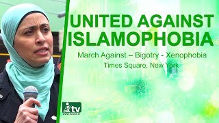 CAIR NY Exicutive Director Afaf Nasher | UnitedAgainstIslamophobia | Times Square | NewYork | iTVusa