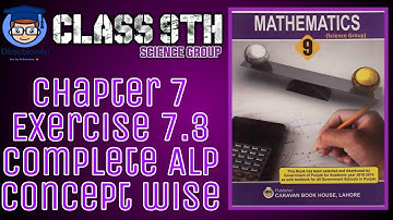 9th Class Math Chapter 7| Linear Equations and Inequalities | Exercise 7.3 ALP |