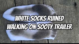 White Socks Ruined Walking on Sooty Trailer