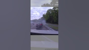 Car, at 120mph, almost slams into officer