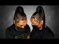 High Ponytail with Stitch Braids