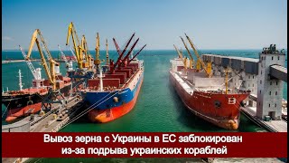 Вывоз зерна с Украины в ЕС заблокирован из-за подрыва украинских кораблей