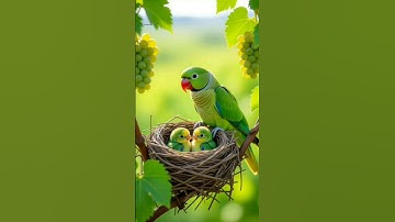The pigeon makes a nest on the grape tree and the parrot also makes a nest 😭।#ai #pigeon #parrot