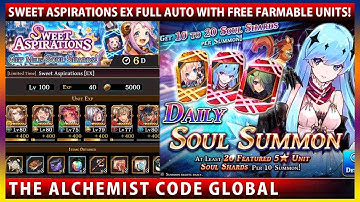 Full Auto With Farmable Units - Sweet Aspirations EX & Spica Daily Soul Summon (The Alchemist Code)