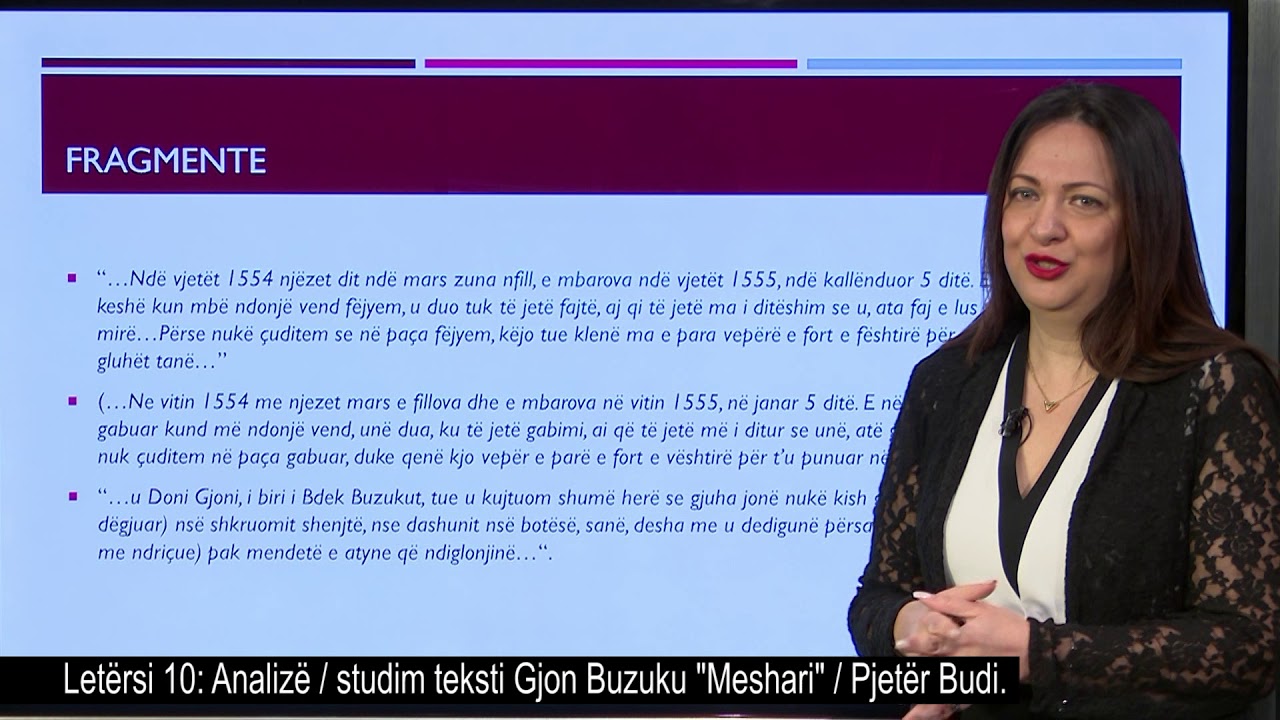 Gjuhë Shqipe dhe Letërsi 10 Analizë, studim teksti Gjon Buzuku 'Meshari' Pjetër Budi