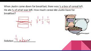 Math Grade 5 5.NF.6 Word Problems with Fractions & Mixed Numbers