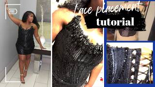 How to attach beaded fabric to a corset | Lace placement tutorial