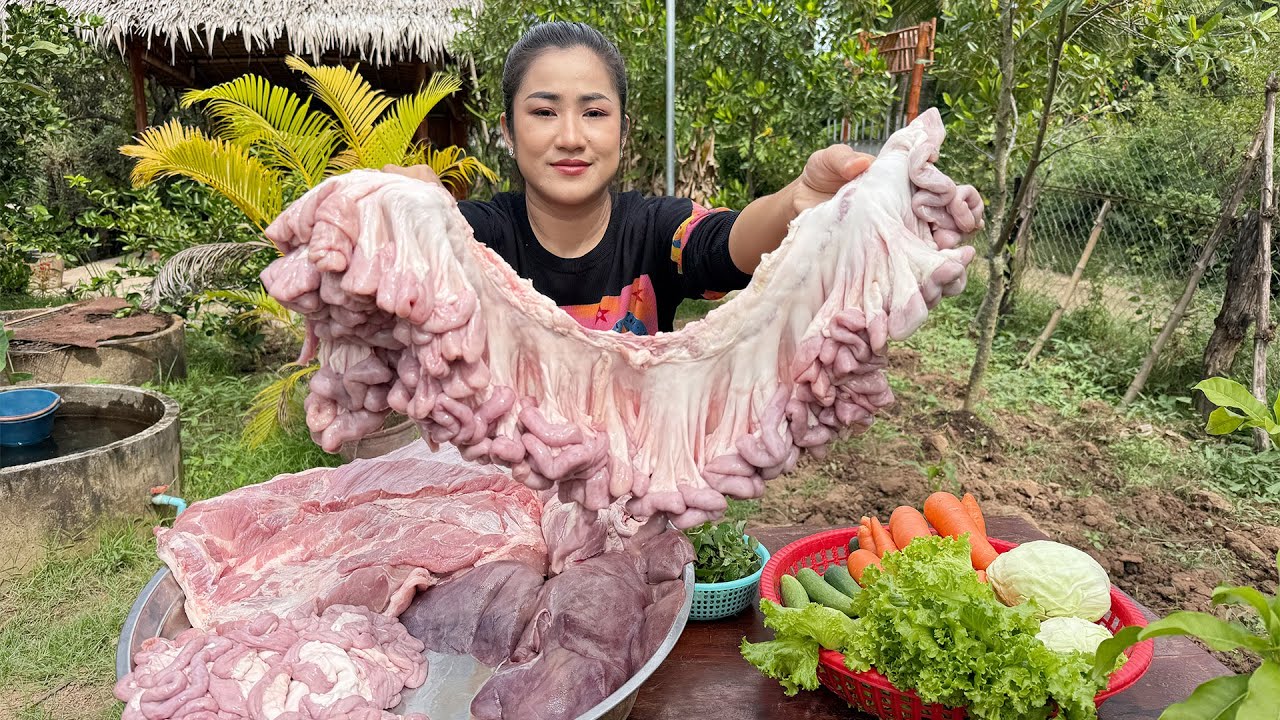 Amazing cooking skill: Yummy pork intestine cooking | Pork intestine recipe