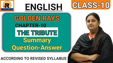 RBSE | Class 10 English | Golden Rays Chapter 10 The Tribute