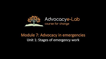 Unit 1: Stages of emergency work