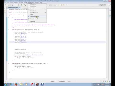 Build Automatically Option Eclipse Demo Steps