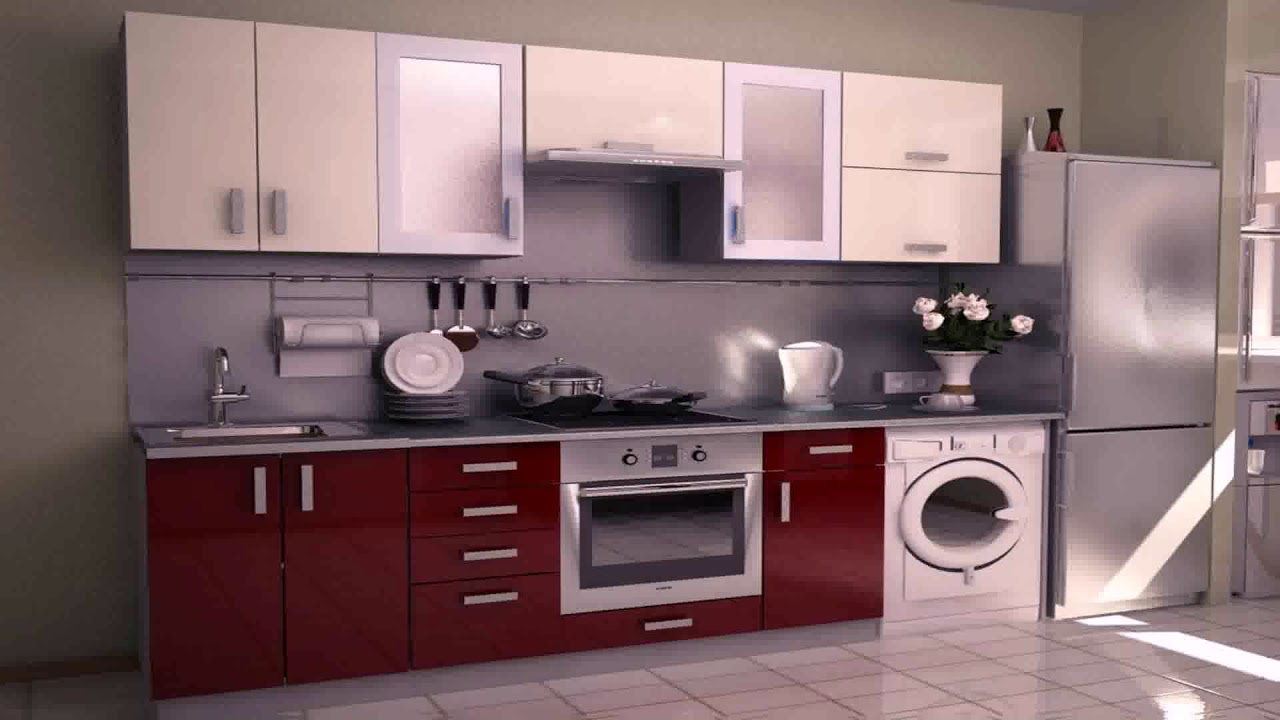 Modular Kitchen Designs Red White - YouTube Modular Kitchen Designs Red White - YouTube