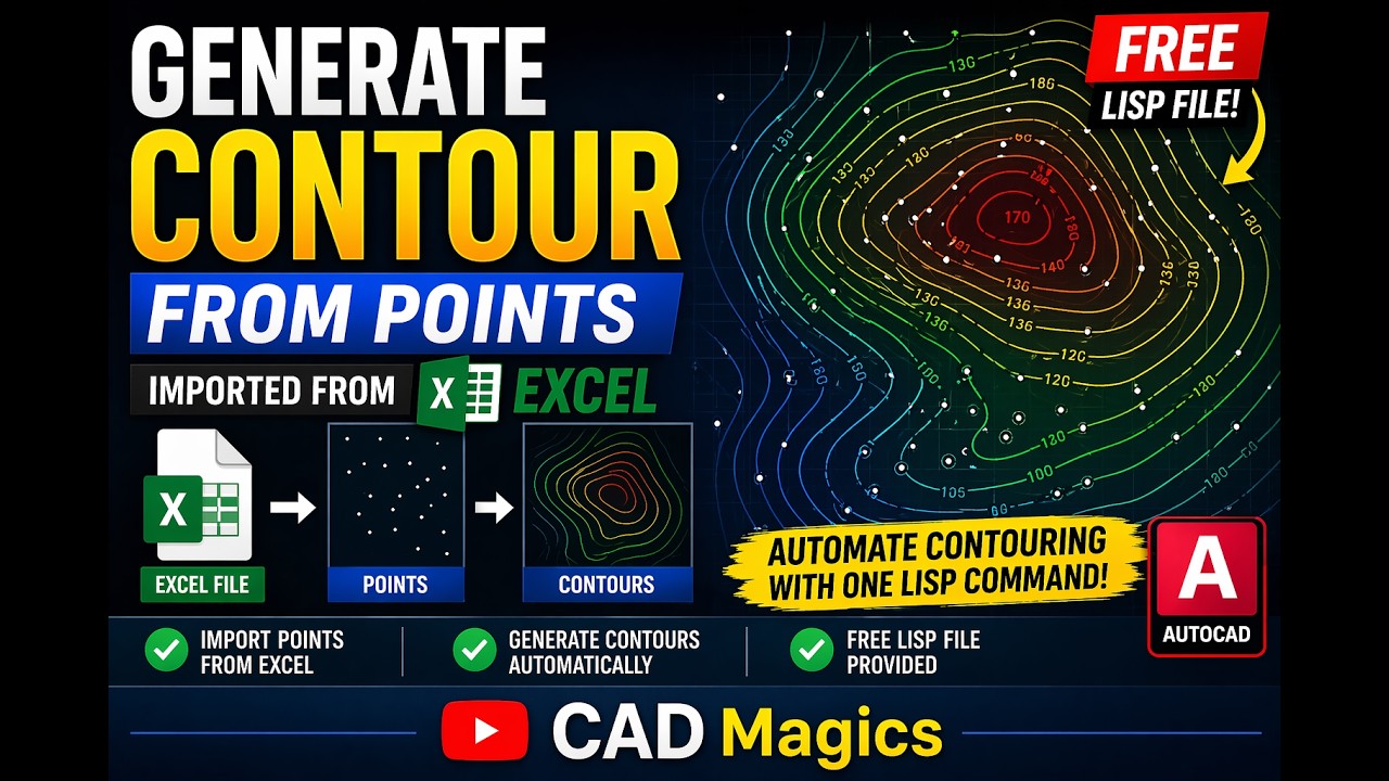Generate Contours from Excel Points in AutoCAD (FREE LISP Included ...