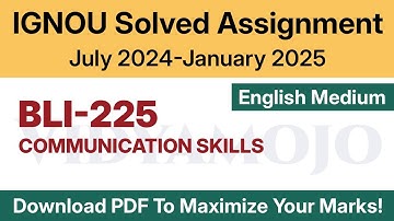 IGNOU BLI 225 Solved Assignment 2024-25 English Medium PDF Download | IGNOU BLIS Jul 2024-Jan 2025