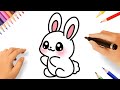 How to draw a cute kawaii bunny easy