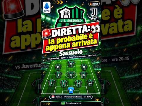 Video PROBABILI FORMAZIONI US SASSUOLO: Scelta SHOCK del mister!