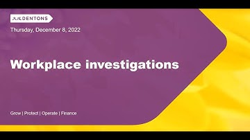 Workplace investigations