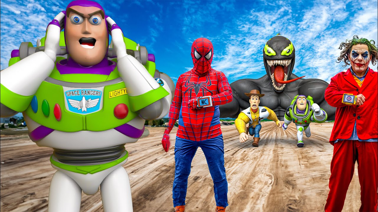 Evolution Of Buzz Lightyear, Woody Vs Team Bad Guy Joker , Venom | Superheroes Cartoon