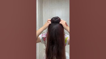 How to make a sock bun sock for a hair bun #hairbun #hairbunstyle #tutorial #hairtok
