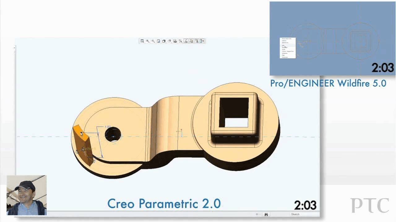 Comparatif Creo 2.0 vs PRO/ENGINEER : Esquisse - PTC - YouTube