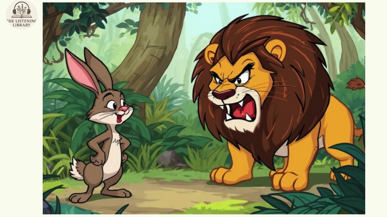 🐯 The Lion and the Clever Rabbit | Panchatantra Story in English | Moral Stories for Kids 🌿✨