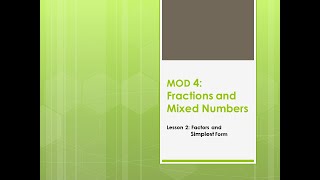 Factors and Simplest Form