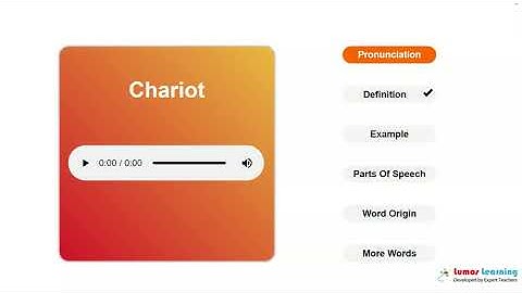 CHARIOT - Definition, pronunciation, grammar, meaning - Practice grade 6 vocabulary